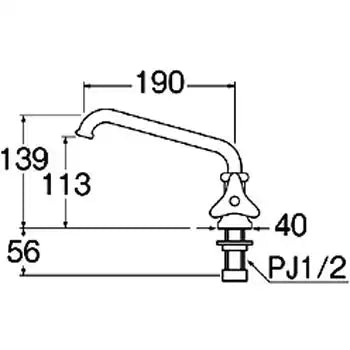 SANEI 立形上向自在水栓A57J 13