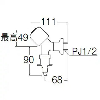 SANEI 洗濯機用送り座水栓 Y1431CTV-1  13